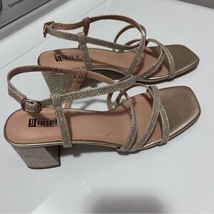 Gold Strappy Sandals for Women size 9
